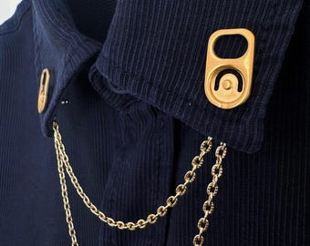 Gold Soda Tab-kraagketting: op pop-can-geïnspireerde reversspeld voor colaliefhebbers