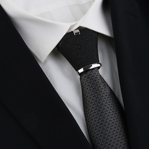 Black Tie Knot Cover: Silver Accent, Formal Tie Guard