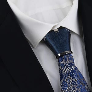 navy dress blues tie knot Navy Blue Metal Tie Knot Cover: Chic Necktie Accessory, Tie Clip