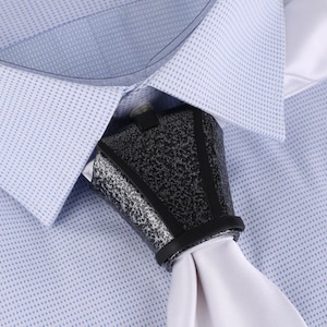 Textured Tie Knot Cover: Modern Necktie Accessory, Groomsmen Gift