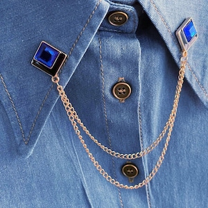 Cadena de lujo para collar de hombre, cadena de camisa de doble capa, elegante accesorio para esmoquin, joyería formal de inspiración vintage, decoración para traje de boda
