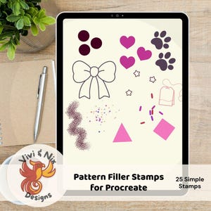 Procreate Filler Stamp Brush Set, 25 Hand-Drawn Doodle Stamps for Sketching, Patterns & Digital Design