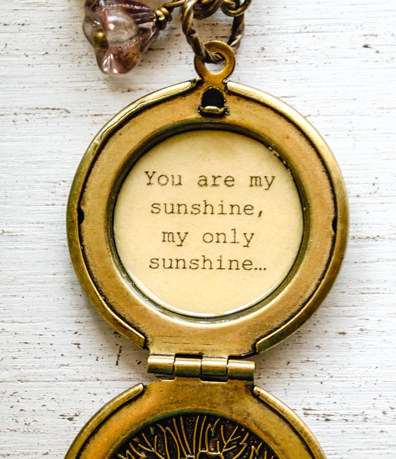 You are my sunshine, my only sunshine - Women's Quote Locket - Qu…