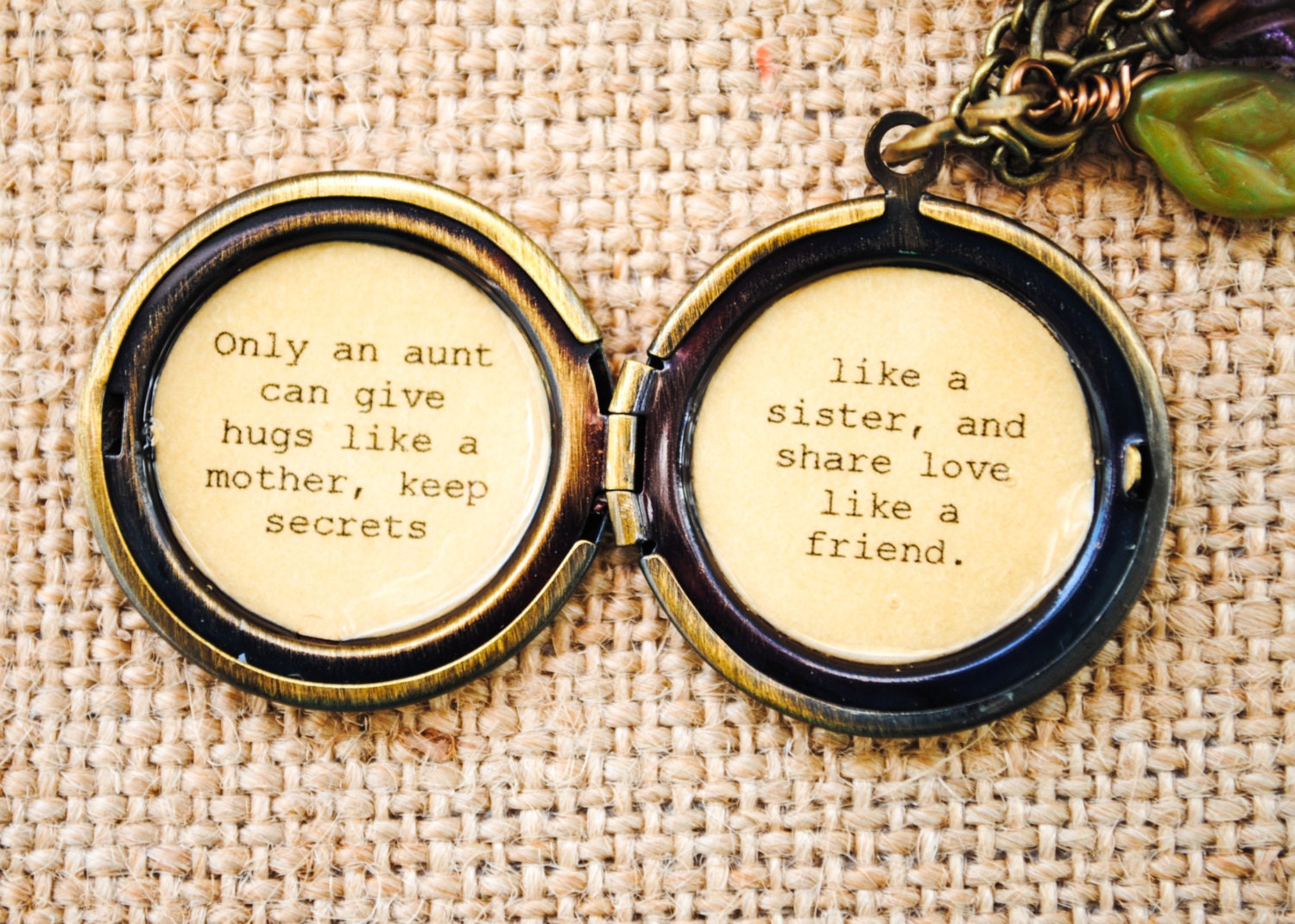 Aunt Locket Womens Lockets Quote Lockets Only an aunt Etsy