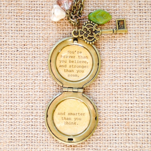 Friendship Locket Friend Necklace Pooh Quote Jewelry Etsy