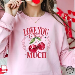 Love You Cherry Much PNG、デジタルダウンロード - ハッピーバレンタインデー png、バレンタイン png、トレンディなバレンタイン png、水彩 png、コケット ボウ png