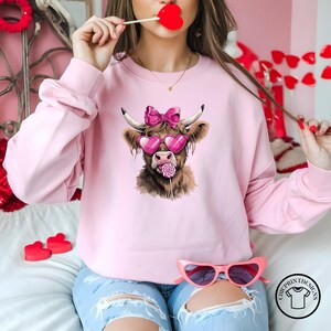 Highland Cow png, Valentine Coquette Png, Valentine&#39;s Day, Retro Valentine Png, Valentine Heart Png, Love Png, Sublimation Designs