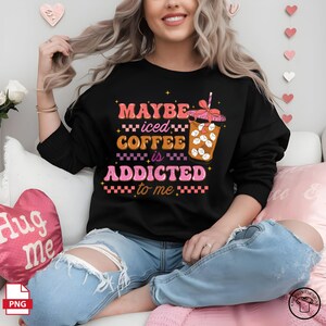 Retro Coquette Iced Coffee PNG Sublimation Download - Trendy Summer Tshirt Design - Vintage Coffee Sublimation Design - Coquette Iced Coffe