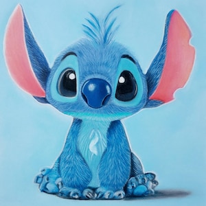 Stitch Drawing Realistic Cartoon Art