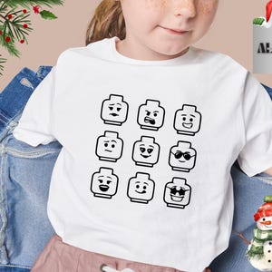 Building Blocks Head Shirt, Mini Figure Kid Birthday Shirt, Master Builder Shirt, Building Bricks Shirt, Simple Building Blocks T-shirt