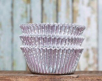 mini cupcake liners silver