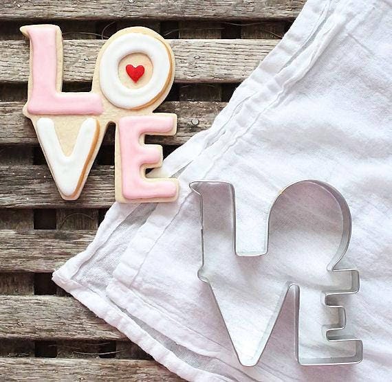 Love Cookie Cutter Set, Love Biscuit Cutters, Valentine's Day Cookie Cutters, Wedding Pastry Cutter, Valentine's Biscuit Cutters Il_570xn