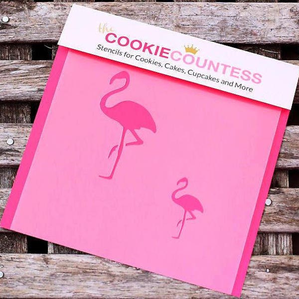 Flamingo Cookie Stencil, Flamingo Sugar Cookie Stencil, Flamingo Fondant Stencil, Cookie Countess Cookie Stencil, Flamingo Stencil