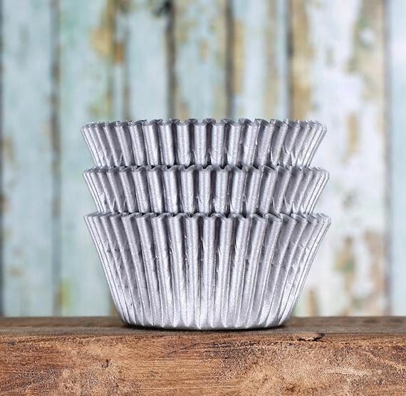 Matte Silver Cupcake Liners Gray Cupcake Liners Wedding Etsy