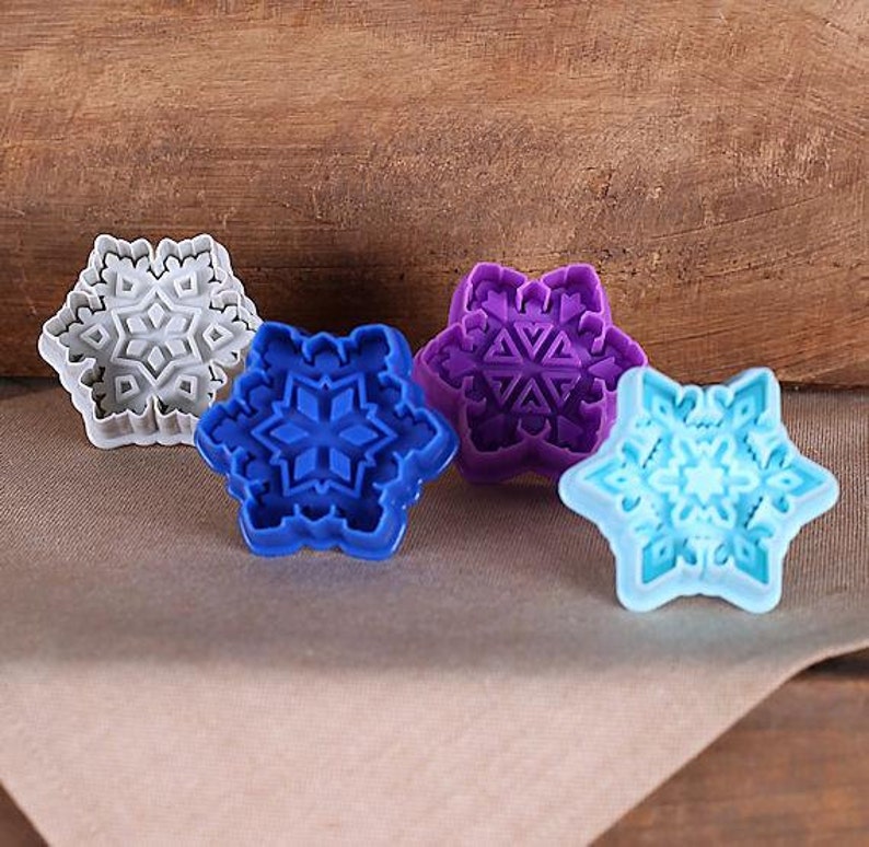 Snowflake Cookie Stamp Cutters Snowflake Cookie Cutters Etsy