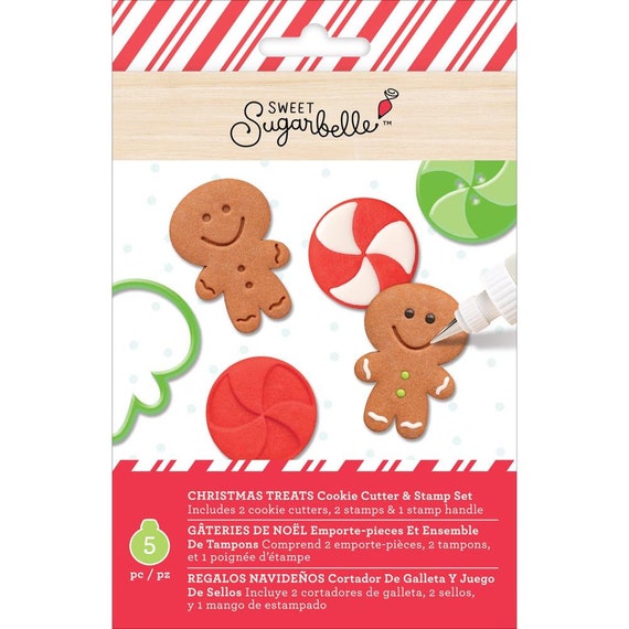 Christmas Cookie Cutter and Cookie Stamp Set, Gingerbread Man Cookie Cutter, Candy Cookie Cutter, Holiday Baking, Holiday Cookie Making Il_570xn