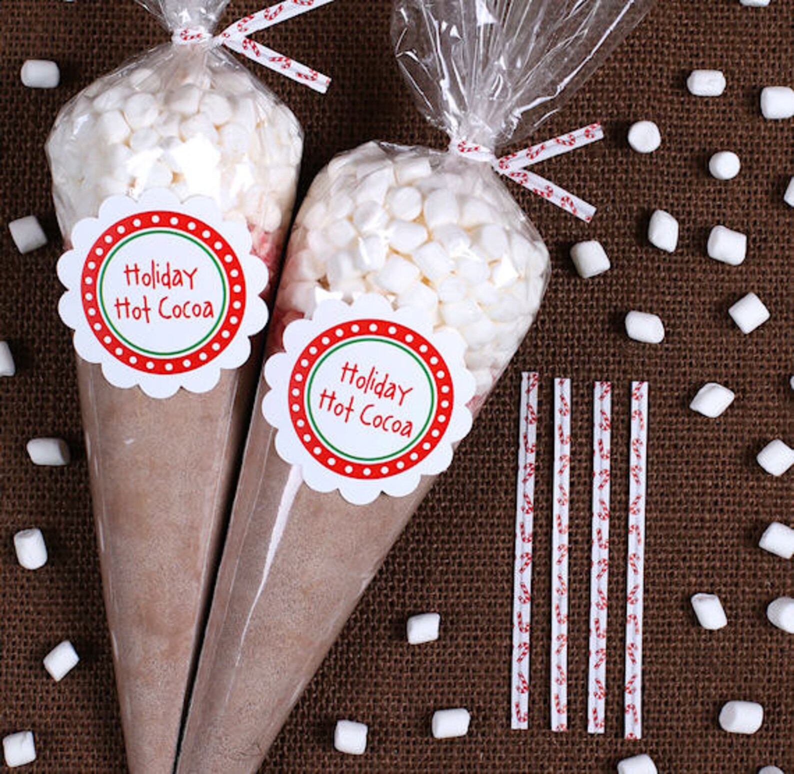 Christmas Hot Cocoa Cone Kit: Cellophane Cone Bags Twist Ties | Etsy