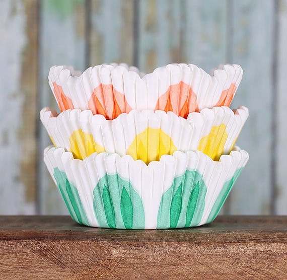 Spring Petal Cupcake Liners Spring Tulip Cupcake Liners Etsy