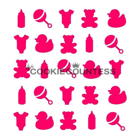 New Baby Cookie Stencil, Baby Sugar Cookie Stencil, Baby Fondant Stencil, Cookie Countess Cookie Stencil, Baby Shower Cookie Stencil Il_570xn