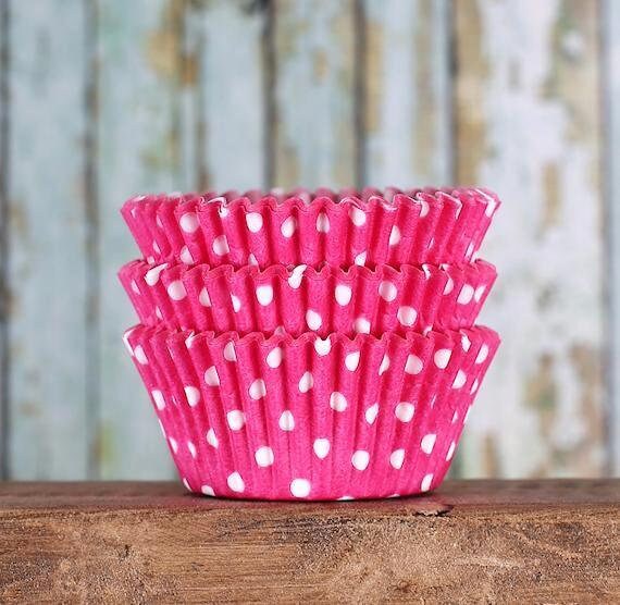 Pink Polka Dot Cupcake Liners Pink Polka Dot Baking Cups Etsy