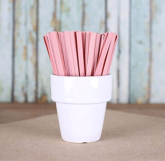 Light Pink Paper Twist Ties, Pink Twist Ties, Valentine's Day Twist Ties, Cellophane Bag Ties, Pink Party Favors, Candy Buffet Ties (100) Il_570xn