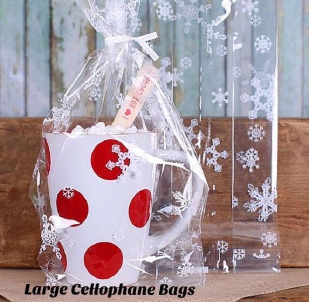 Christmas Cookie Bags Large Snowflake Cellophane Bags & Twist Etsy