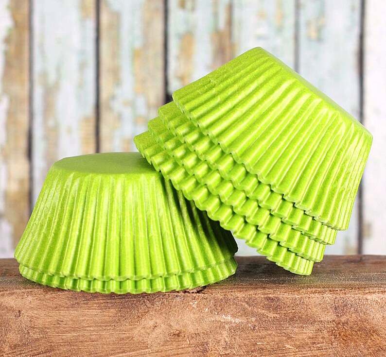 Lime Green Cupcake Liners Lime Green Baking Cups Lime Green Etsy