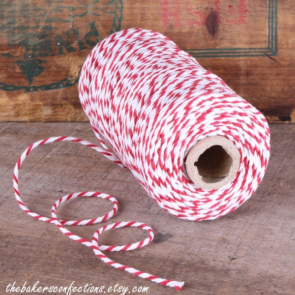 Valentine's Red Bakers Twine, Thick Bakers Twine, Bakery String, Cotton Twine, Craft String, Craft Twine, Red Thread (110 yard spool)