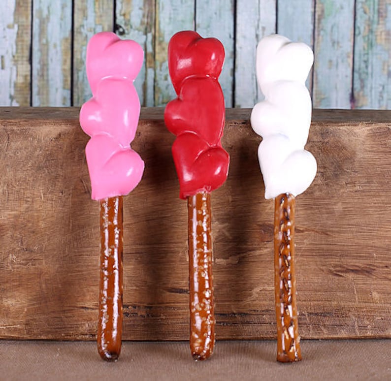 Heart Chocolate Pretzel Mold Valentine's Day Chocolate Etsy