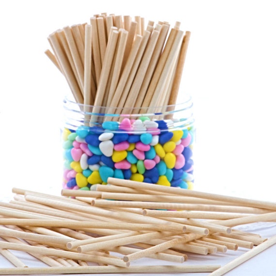 3.5" Wooden Lollipop Sticks / Mini Wooden Cake Pop Sticks / Wooden Sucker Sticks / Wooden Cakesicle Sticks / Wood Lollipop Sticks Il_570xn