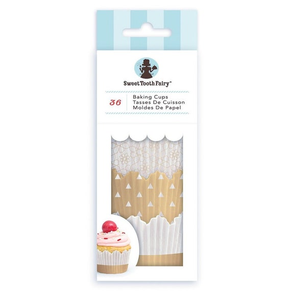 Gold Cupcake Liners, Gold and White Cupcake Liners, Sweet Tooth Fairy Cupcake Liners, Gold Polka Dot Cupcake Liners, Gold Baking Cups Il_570xn