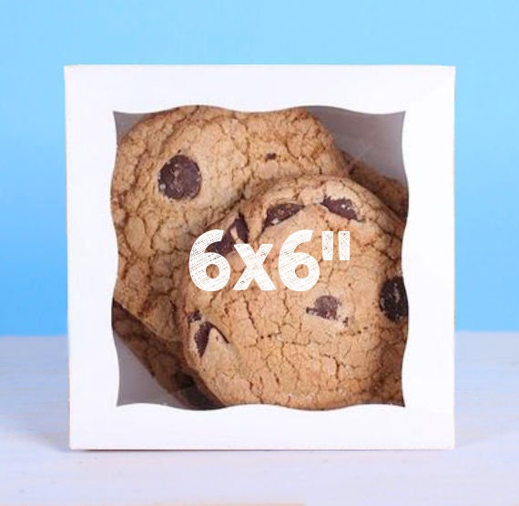 White Cookie Boxes with Window 6x6 Small Bakery Boxes Small Etsy