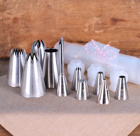 Items similar to Frosting Tip Set 10 Frosting Tips, Couplers, Piping
