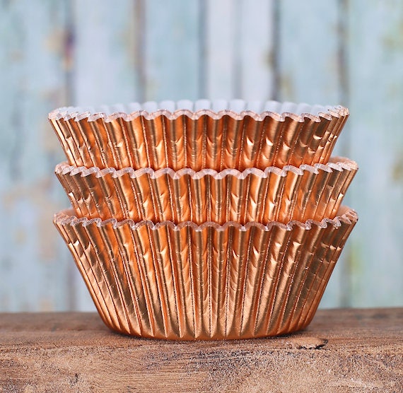 Copper Foil Cupcake Liners Light Orange Cupcake Liners Foil Etsy