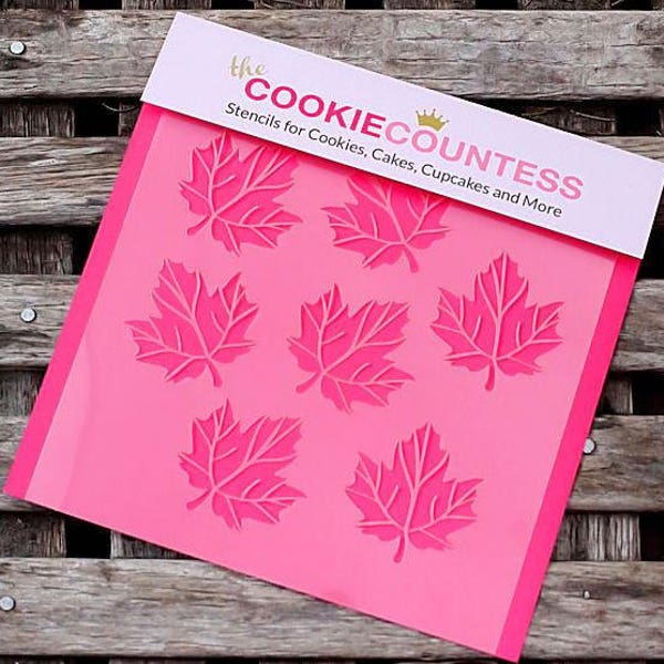 Maple Leaf Cookie Stencil, Maple Leaf Sugar Cookie Stencil, Maple Leaf Fondant Stencil, Cookie Countess Cookie Stencil, Maple Leaf Stencil