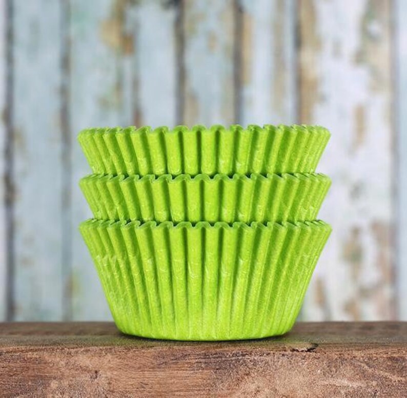 Lime Green Cupcake Liners Lime Green Baking Cups Lime Green Etsy