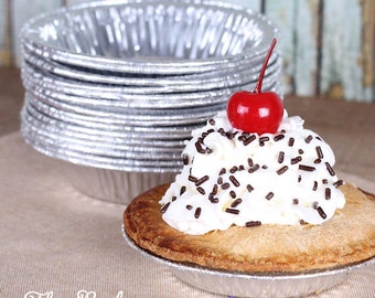 Mini Pie Tins, 4" Pie Pans, Foil Apple Crips Pans, Small Holiday Pie Pans, Christmas Tart Pans, Foil Baking Pans, Disposable Pie Pans (24)