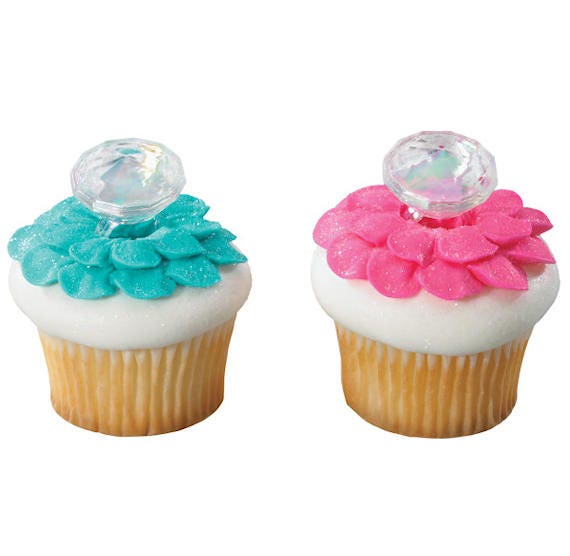 Ring Cupcake Topper, Diamond Ring Cupcake Topper, Bachelorette Cupcake Topper, Princess Cupcake Topper, Cupcake Decorations, Cake Decorating Il_570xn