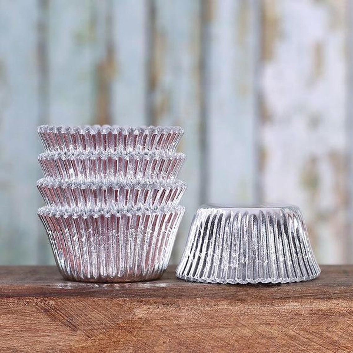 Mini Silver Foil Cupcake Liners Mini Silver Cupcake Liners Etsy