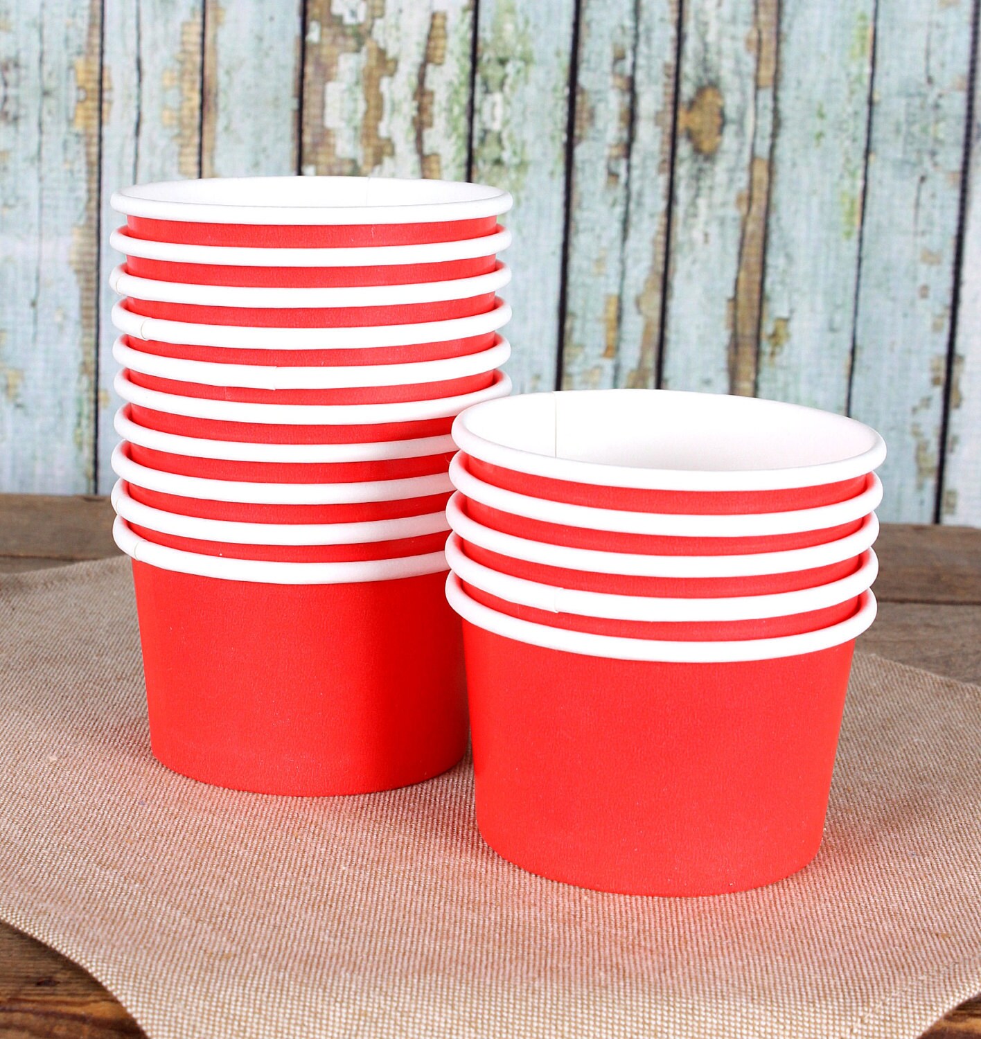 Small Red Ice Cream Cups Red Ice Cream Bowls Sundae Cups Etsy