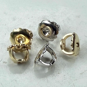 14kt /10kt/ 925 threaded earring back white/yellow gold or sterling option  each 5.5mm pad /.41 threaded post size