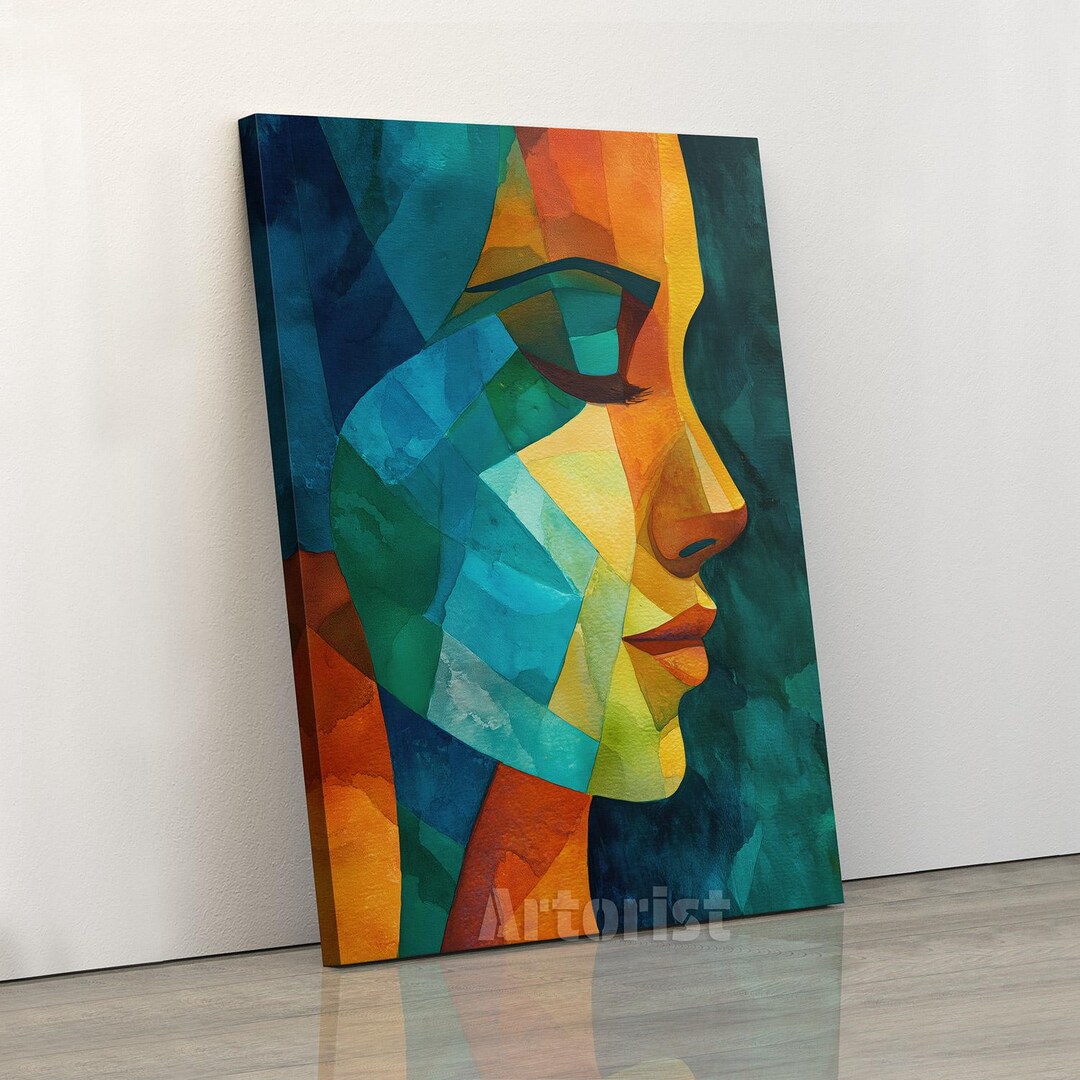 Abstract Woman Canvas Print Colorful Portrait Face Wall Art - Etsy Canada
