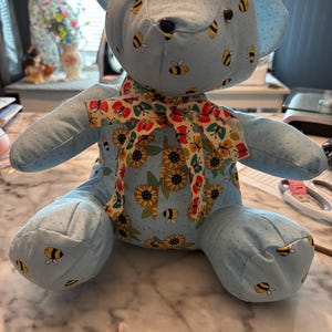 Teddy Bear, Handmade Patchwork Stuffed Animal