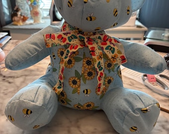 Teddy Bear, Handmade Patchwork Stuffed Animal