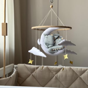Flying Dragon Baby Mobile, Handmade Nursery Decor, Fairytale Hanging Decor, Unique Newborn Gift, Handmade Mobile