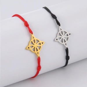 Bransoletka damska Witch Knot Regulowana bransoletka z łańcuszkiem Stal nierdzewna Urok Powodzenia Ochrona Amulety Biżuteria Wicca