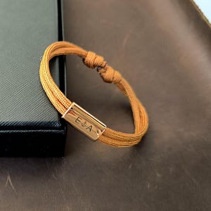 Custom Engraved Bracelet, Couple&#39;s Adjustable Bracelet, Personalized Friendship Bracelet, Anniversary Gift for Him and Her