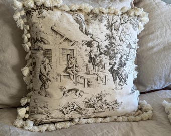 Toile de Jouy-sierkussen