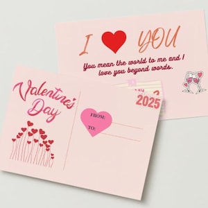 Carte de Saint-Valentin imprimable, carte de Saint-Valentin pour petite amie mari, petit ami, étiquette coeur simple, carte de Saint Valentin pour lui elle
