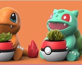 ポケモン プランター - フシギダネ - ヒトカゲ - ピカチュウ